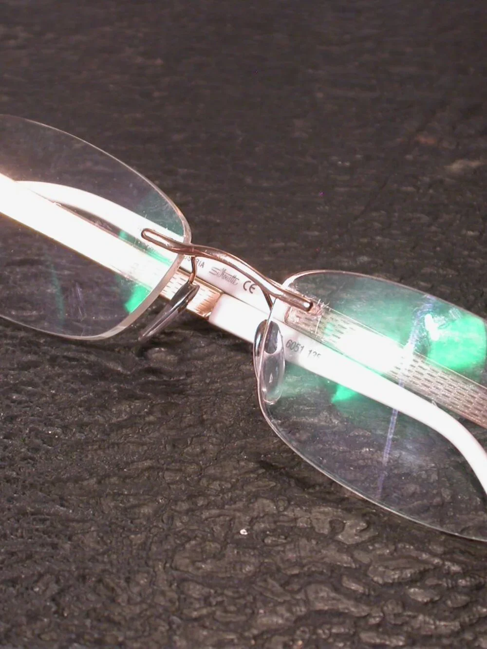 Silhouette Titan Frameless White and Gold Eyeglasses Made in Austria